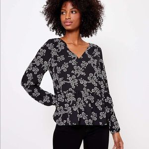 NWT LOFT floral peplum blouse (XS)
